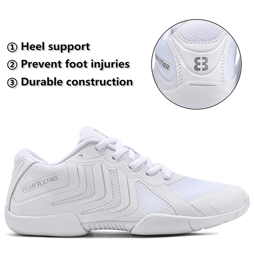 Girls White Cheerleading Shoes Lightweight Youth Cheer Competition Sneakers kids Breathable Training Dance Tennis Shoes