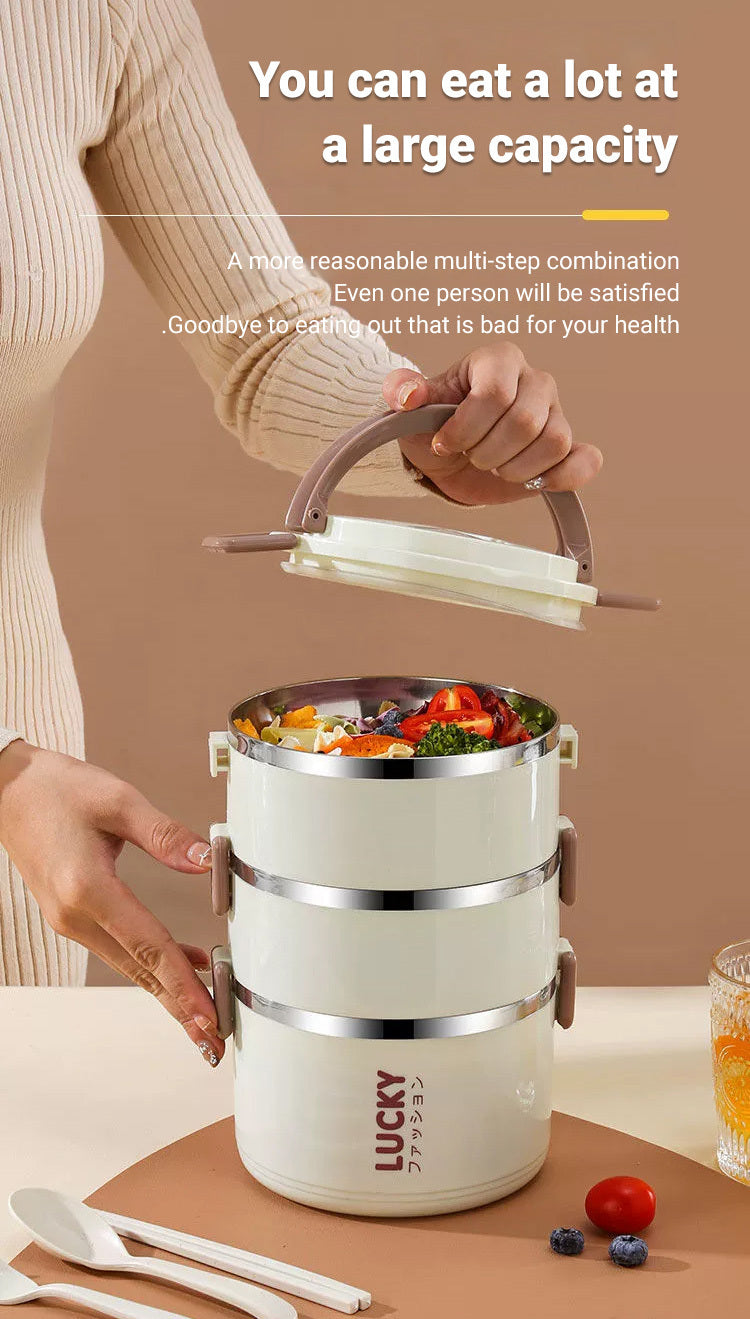 Stainless Steel Insulated Lunchbox Multi-Layer Bento Box Leakproof Lunchbox Insulated Lunch Container