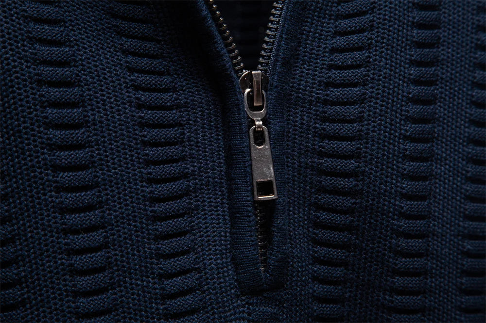 Men's Luxury Striped Pullover Style Cotton Knitwear Thickened Warm Crew Neck Winter Social Male Sweater