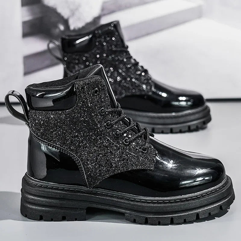Fashion Women Casual Boots Black Outdoor Lady Luxury Brand Motorcycle Boot High Top Autumn Female Popular Leisure Walking Boots