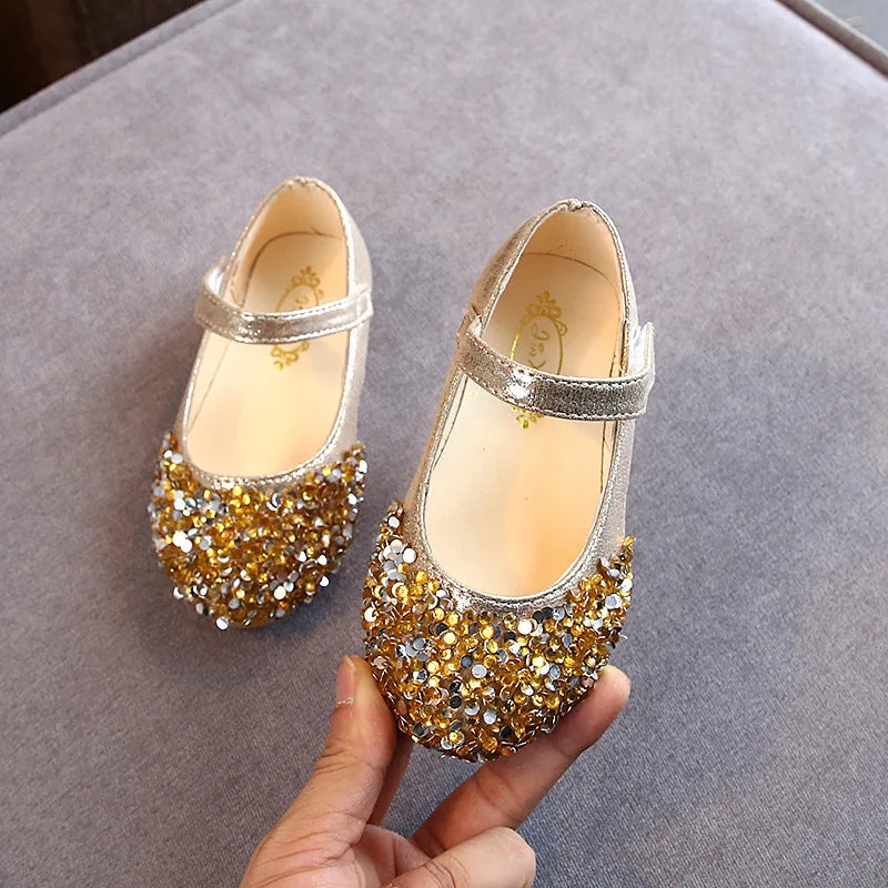 Spring New Children Shoes Girls Princess Shoes Glitter Children Baby Dance Shoes Casual Toddler Girl Sandals Crystal Shoes Party
