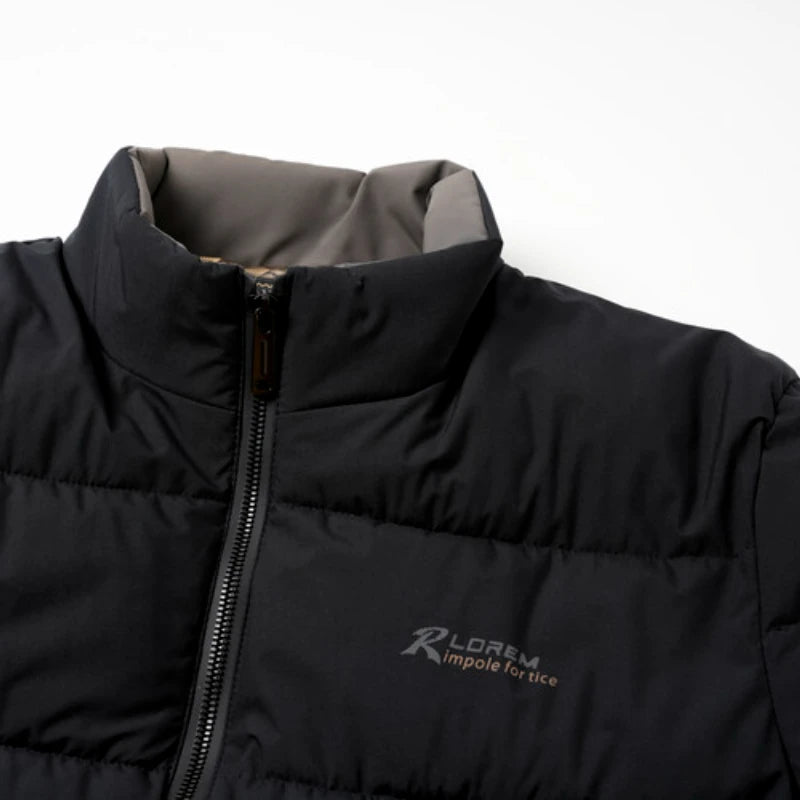 Men's High-Quality Solid Colour Business Casual Thickened Warm Cotton Jacket With Standing Collar Suitable For Male Daily Commute