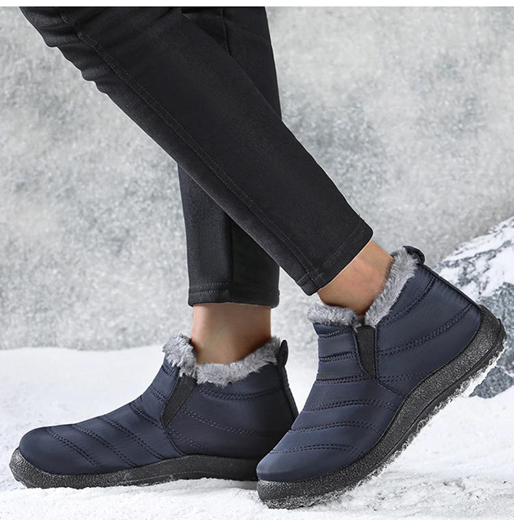 Women's Winter Waterproof Warm Fur Walking Shoes Moccasin Ladies Casual Footwear For Women
