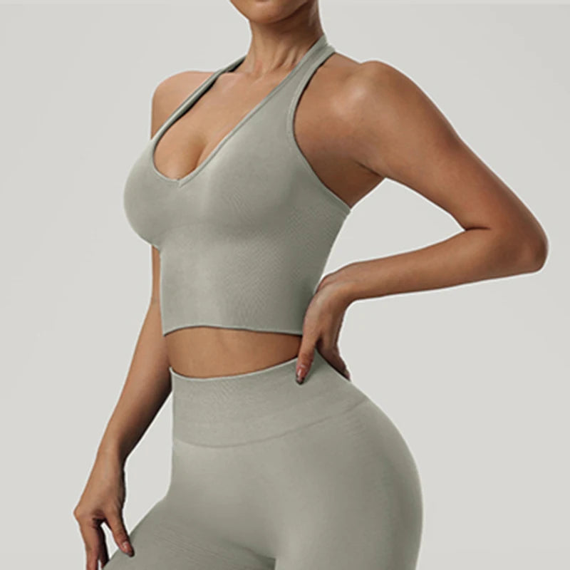 Seamless Sports Bra Women Impact Strappy Gym Top Yoga Activewear Woman Tank Tops Fitness Workout Clothing Gym Sportswear