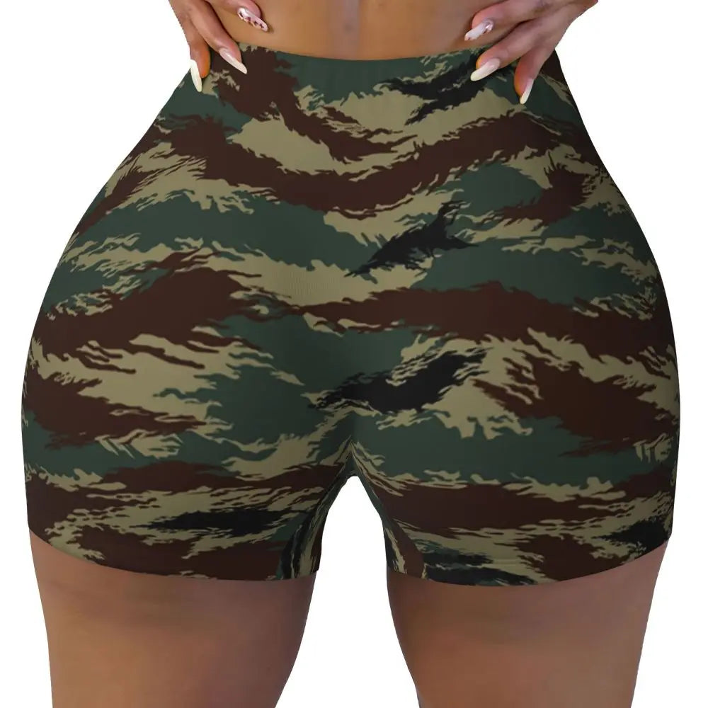 Custom Marpat Camo Workout Volleyball Biker Shorts for Women Woodland Camouflage Gym Yoga Shorts