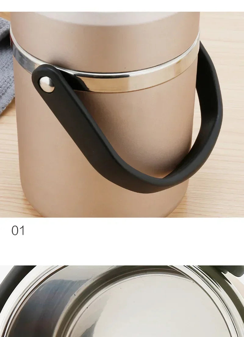 6 Hours Thermal Vacuum Lunch Box 304 Stainless Steel Insulated Worker Adult Food Container Large Picnic Student Bento Box Set