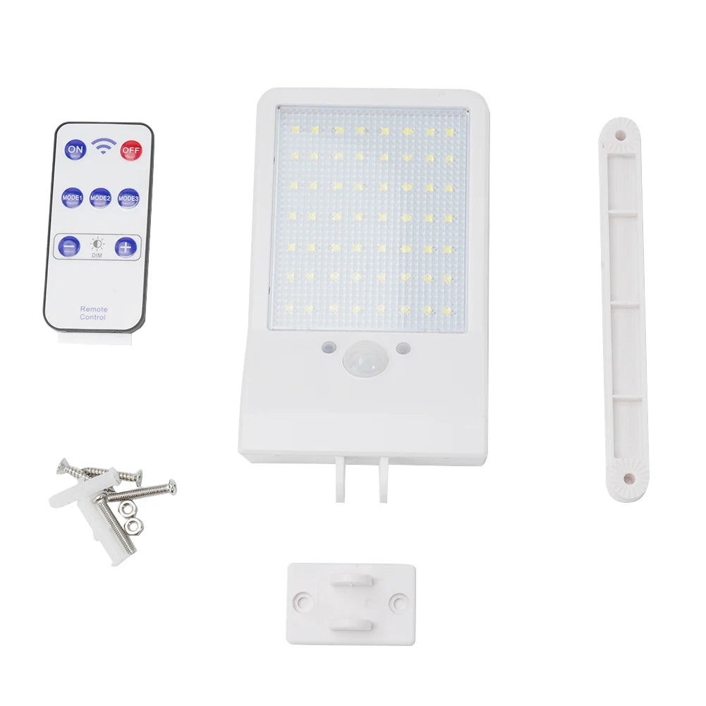 48 LED-straatverlichting op zonne-energie met PIR-bewegingssensor, tuinbeveiligingslamp, waterdichte wandlampen voor buiten