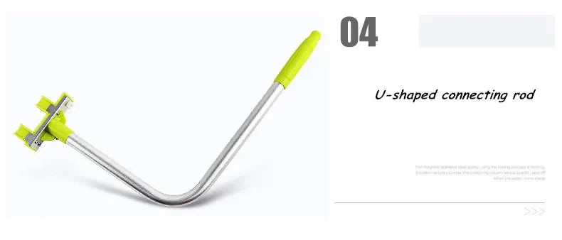 Telescopic Window Glass Cleaner Or 2 Rag Microfiber Head High-rise Building Wipers Dust Mud Cleaning Glass Scraper Spin Scrubber