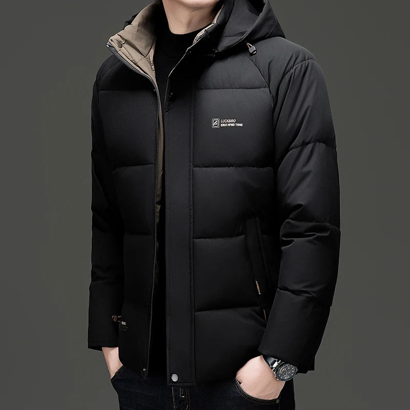 Men's Top Grade Designer Brand, Parka Jacket Cropped Thick Casual Fashion, Hooded Windbreaker, and Quilted Bubble Male Coats