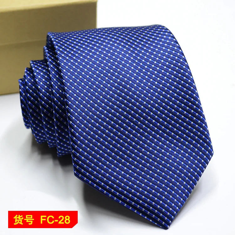 Men's Solid Color Stripe Floral Jacquard Necktie 7-8cm Width Fashionable Daily Wear Cravat for Wedding Party Gift