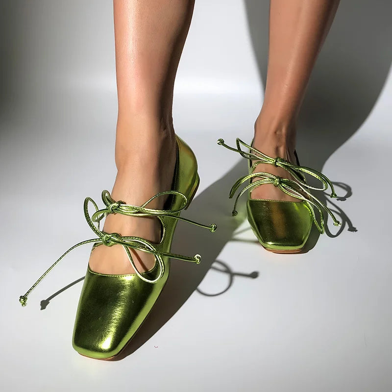 Women Flats Square Toe Mary Jane Strap Retro Elegant Big Size Daily Shoes