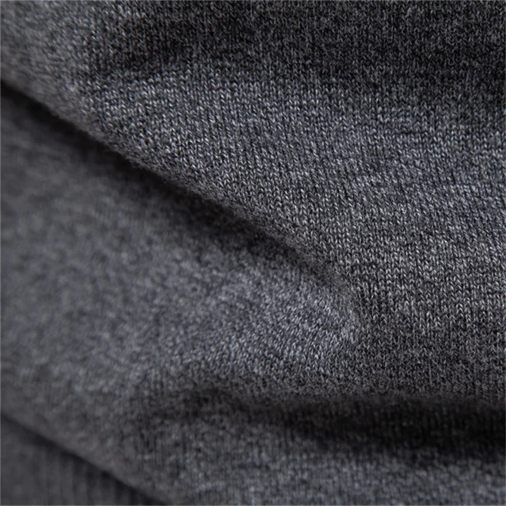Men's Autumn Cotton Sweater O-Neck Patchwork Sleeve Pullovers Solid Colour Warm Winter Sweaters For Men