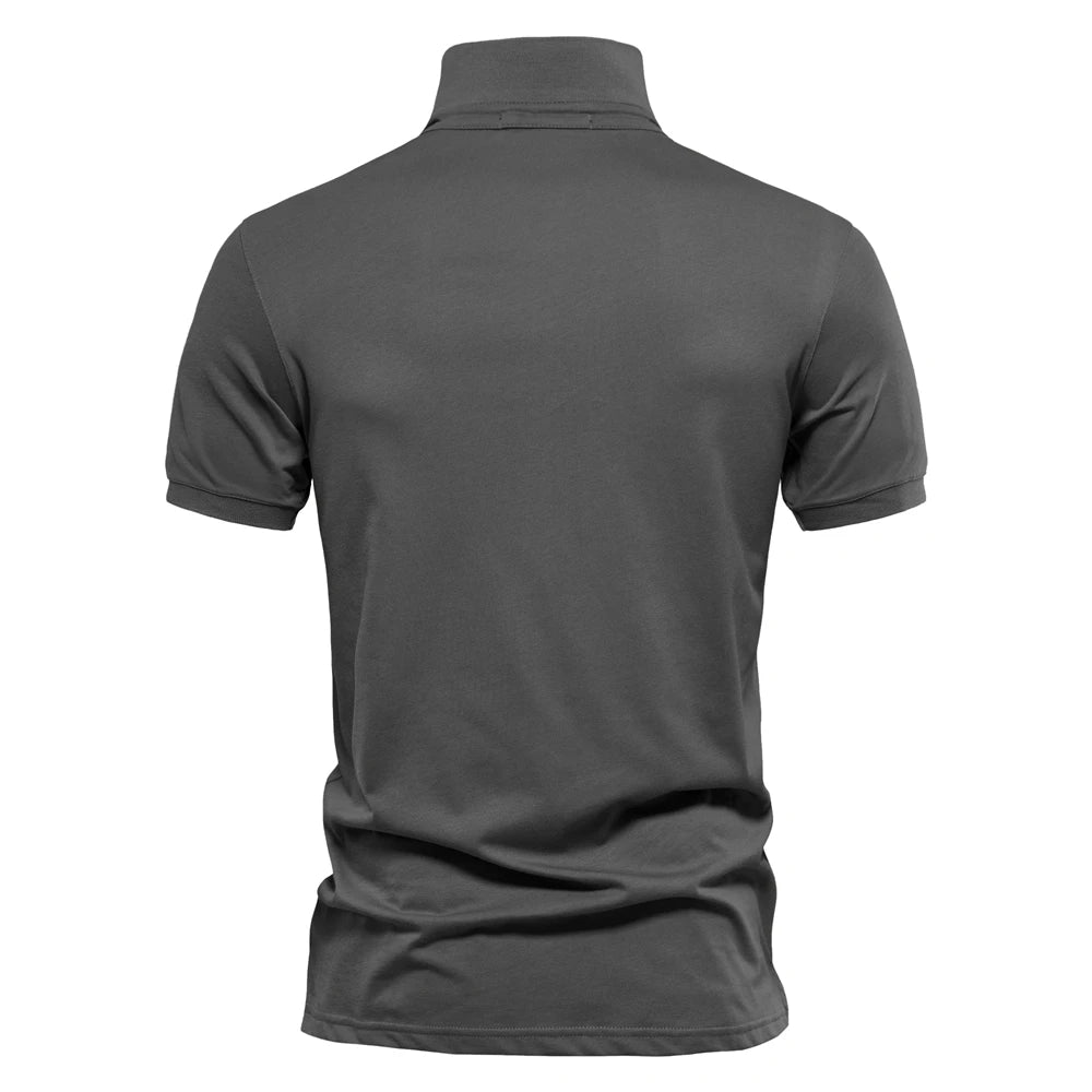 100% Cotton Embroidery Men's Polo Shirts Solid Colour Short Sleeve Polo Shirts Summer Social Polos For Men