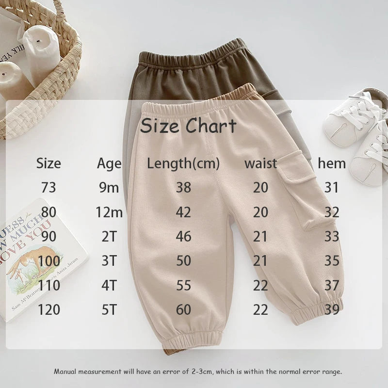 Nieuwe herfst kinderbroeken jongens meisjes effen kleur casual harembroek kinderen baby simplicity cargo broek 0-5T unisex