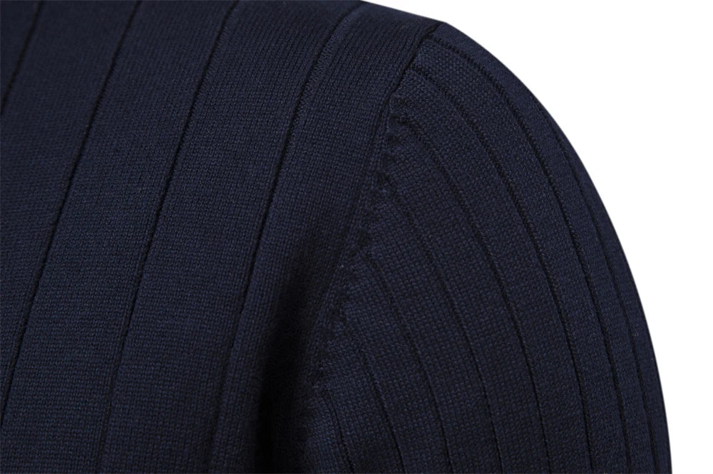 Men's Autumn Quarter Zipper Mock Neck Pullover Sweaters For Men Quality Warm Winter Cotton Knitted Men's Sweaters