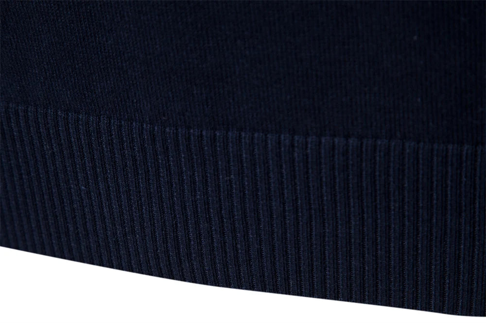 Men's Cotton Mock Neck Stand Collar Sweaters Quarter Zipper Pullover Autumn Winter Warm Social Casual Sweater for Men