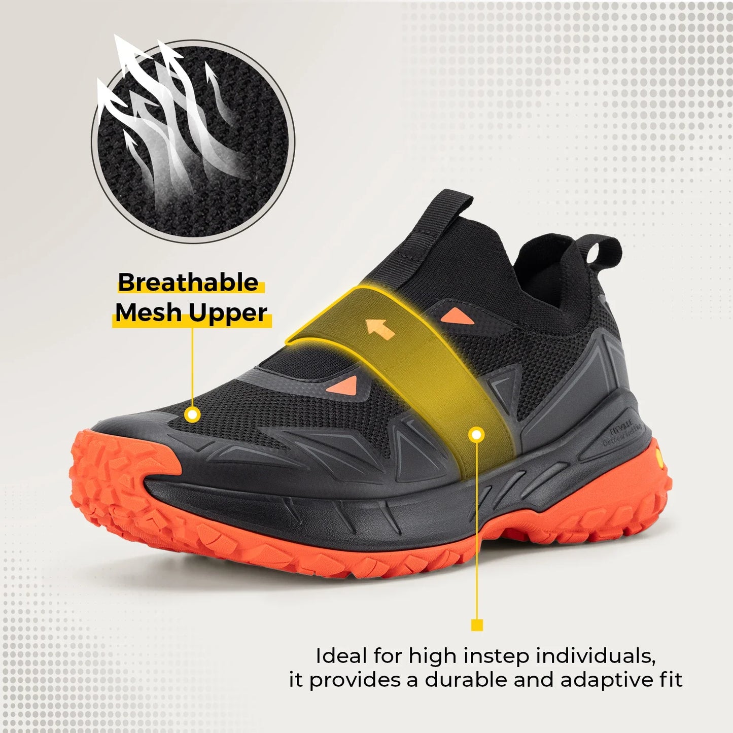 Men's Widened Hiking Walking Shoes Slip-On Comfortable Orthopaedic With Arch Support Non-Slip Sports Shoes For Travel