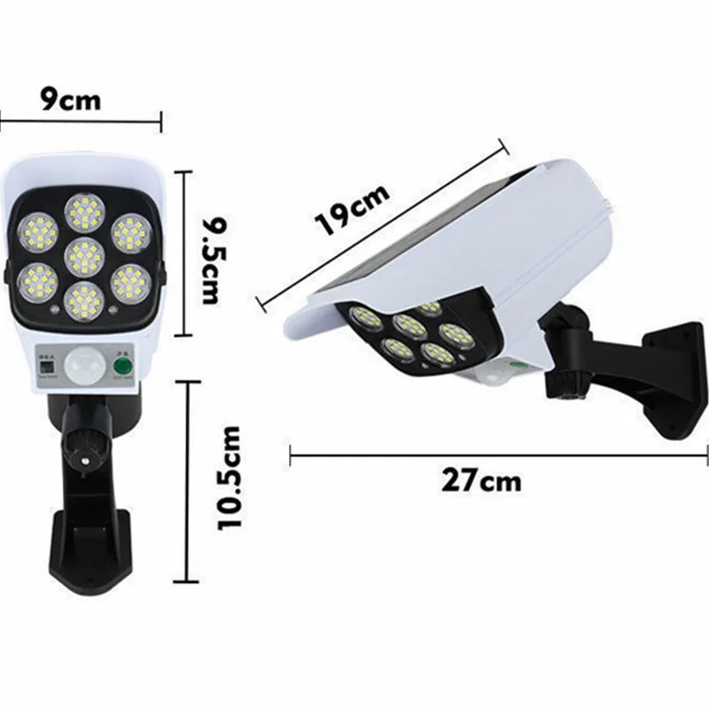 77 LED Solar Light Bewegingssensor Beveiligingscamera Dummy Draadloze Buitenschijnwerper IP65 Waterdichte Lamp 3 Modi Voor Thuis Tuin