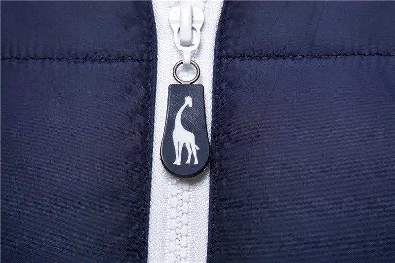 2021 neue Giraffe Marke Winter Jacke Männer Hoodied Weste Männer Zipper Herren Jacke Ärmellose Casual Winter Weste Männer