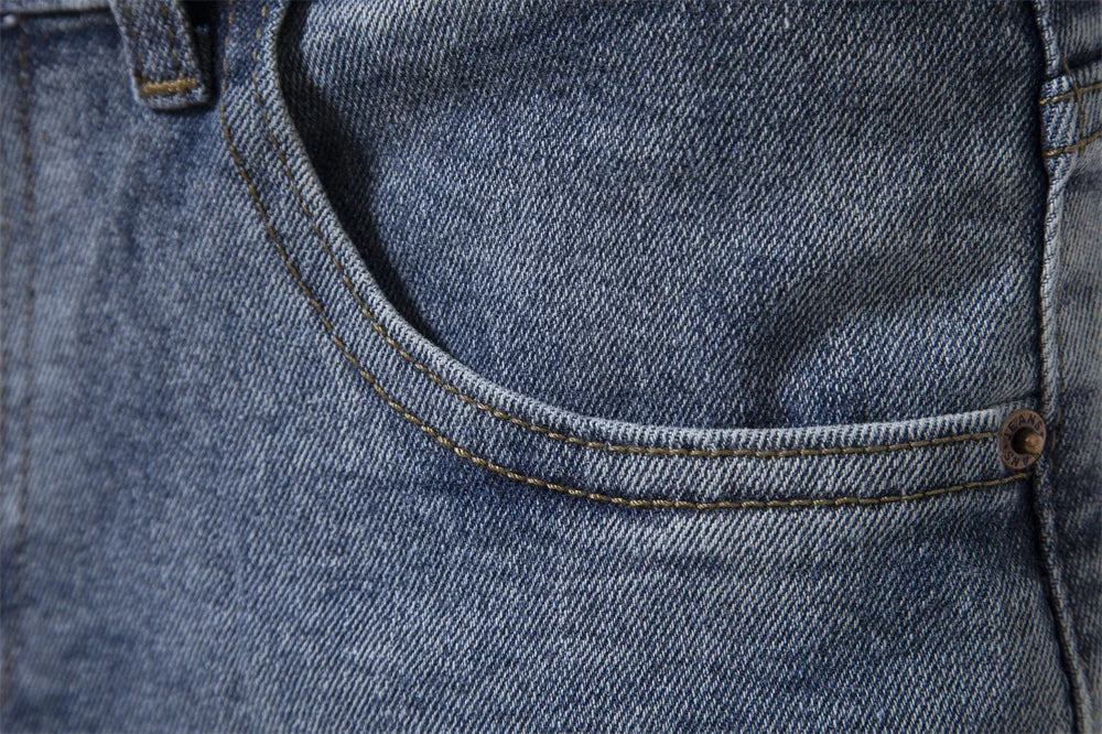 Men's Autumn Denim Jeans Pants Slim Fit Straight Quality Cotton Jeans Business Casual Denim Pants For Men
