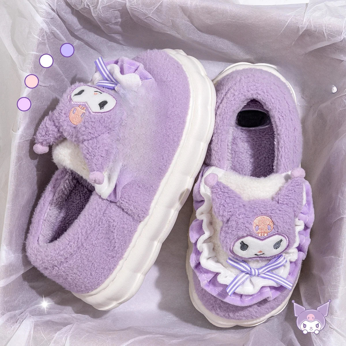 Kids' Slippers House Shoes Cartoon Cinnamoroll Winter Shoes Warm Anti-Slip Soft Bottom Shoes For Girls Size 36-41