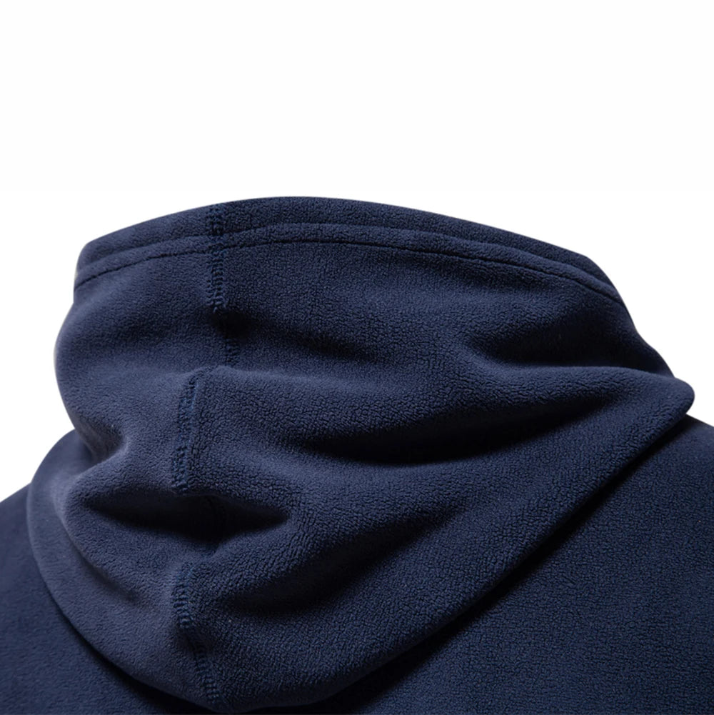 Herren Winter Solid Fleece Hoody Hochwertiger warmer Casual Kordelzug Hut Sweatshirt Softshell Hoodies für Männer