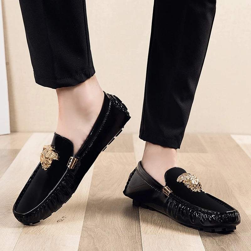 Fashion Black Casual Moccasins Shoes for Men Breathable Male Party Evening Dress Shoes Large Size 46 47 48 Youth Wedding Loafers
