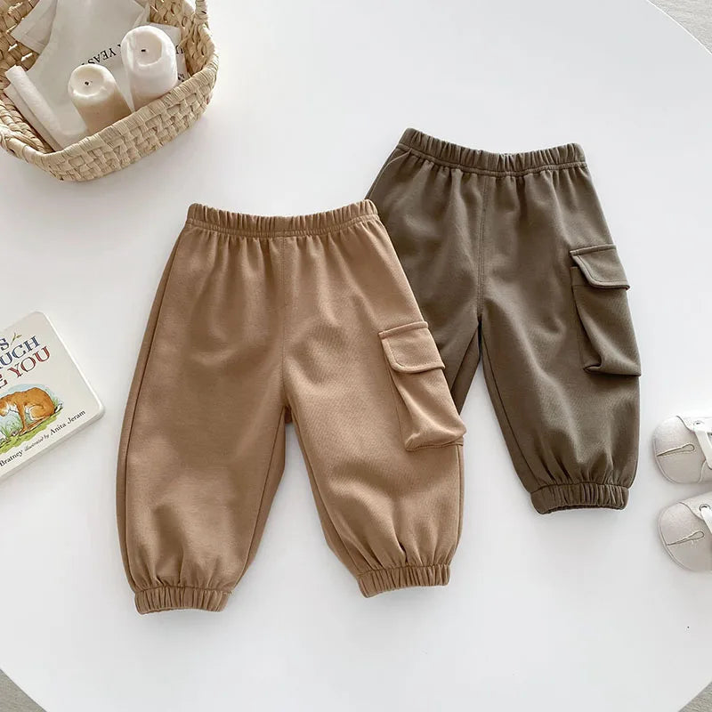 Nieuwe herfst kinderbroeken jongens meisjes effen kleur casual harembroek kinderen baby simplicity cargo broek 0-5T unisex