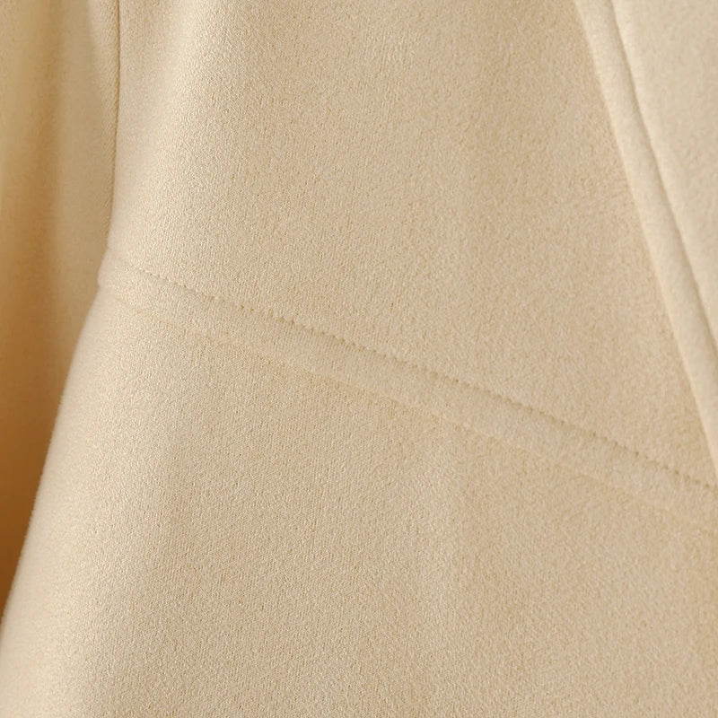 Casual Suede Women's Blazer 2025 Spring Fall Long Sleeve Lapel Neck Suit Jackets Elegant Single-Breasted Streetwear Coats