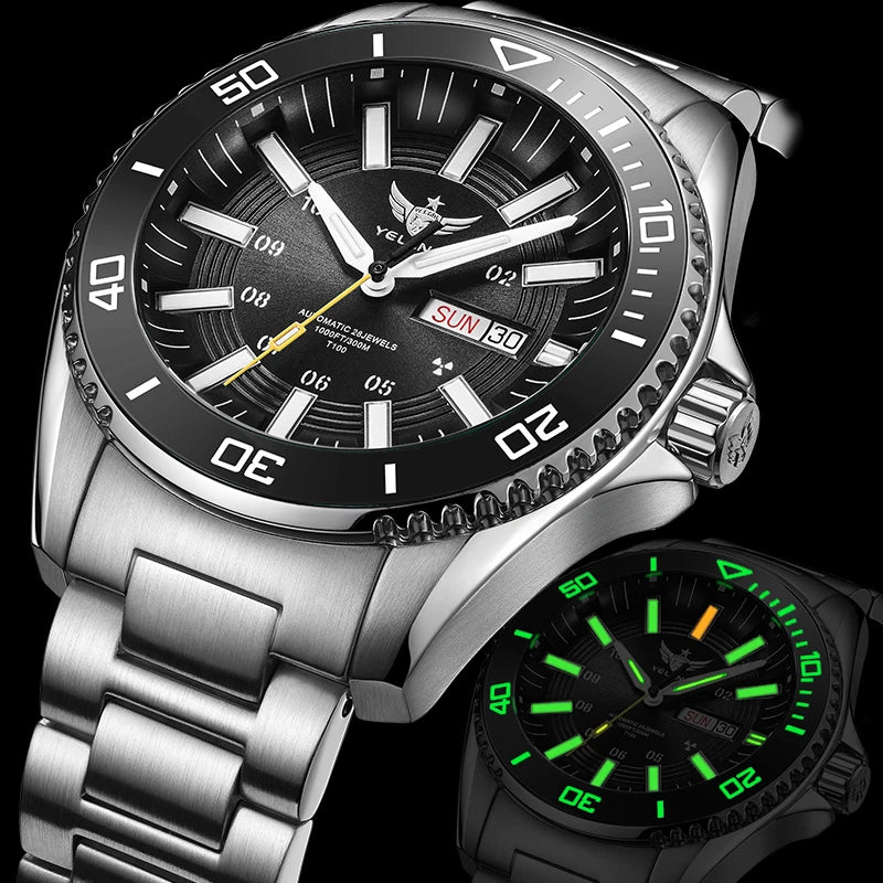 Yelang V1032 Automatic Movement Men Watch 300m 30Bar Waterproof Dive Watches for Man Luminous 44MM V1032