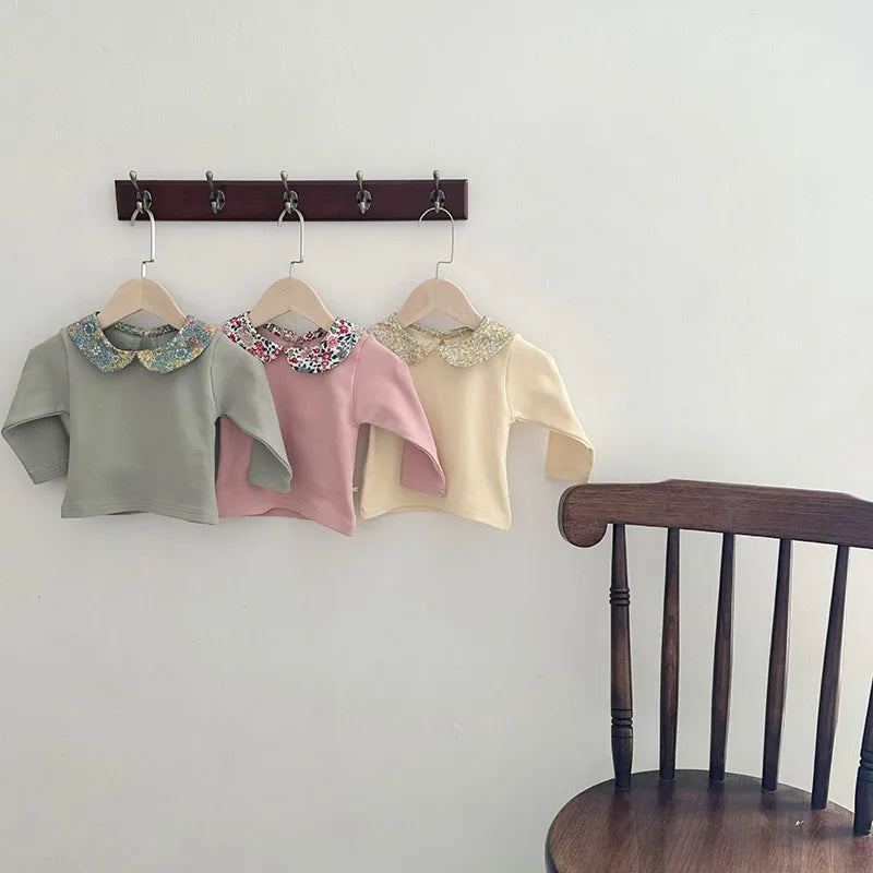 New Spring Baby Shirt Girls Cute Floral Blouse Toddler Outwear Clothes Infant Tops 0-2Y Girls
