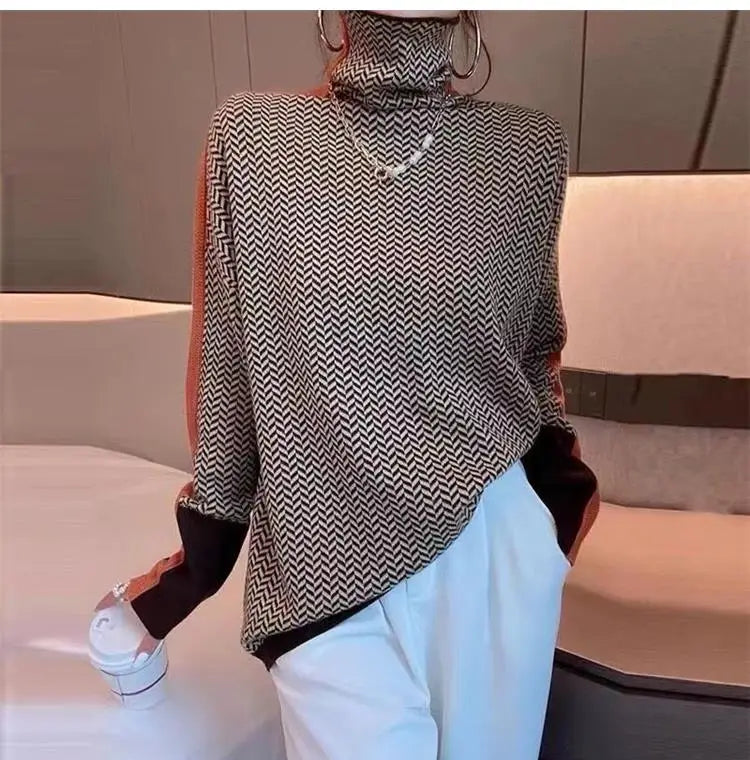 Women's Turtleneck Sweater Knitted Simple Soft Top Slim Warm Jumper Pullover Basic Female Sweaters