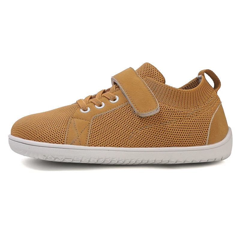 Wide Toe Barefoot Sneakers for Boys & Girls - Lightweight Non-Slip Kids Walking Skate Shoes Comfortable Breathable Soft Material