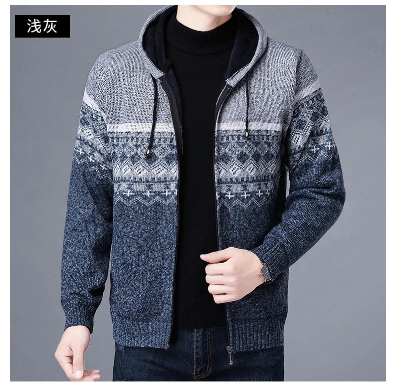 Men's High Quality Hooded Casual Cardigan, Patchwork Jacket, Male Outerwear, and Windbreaker Coats