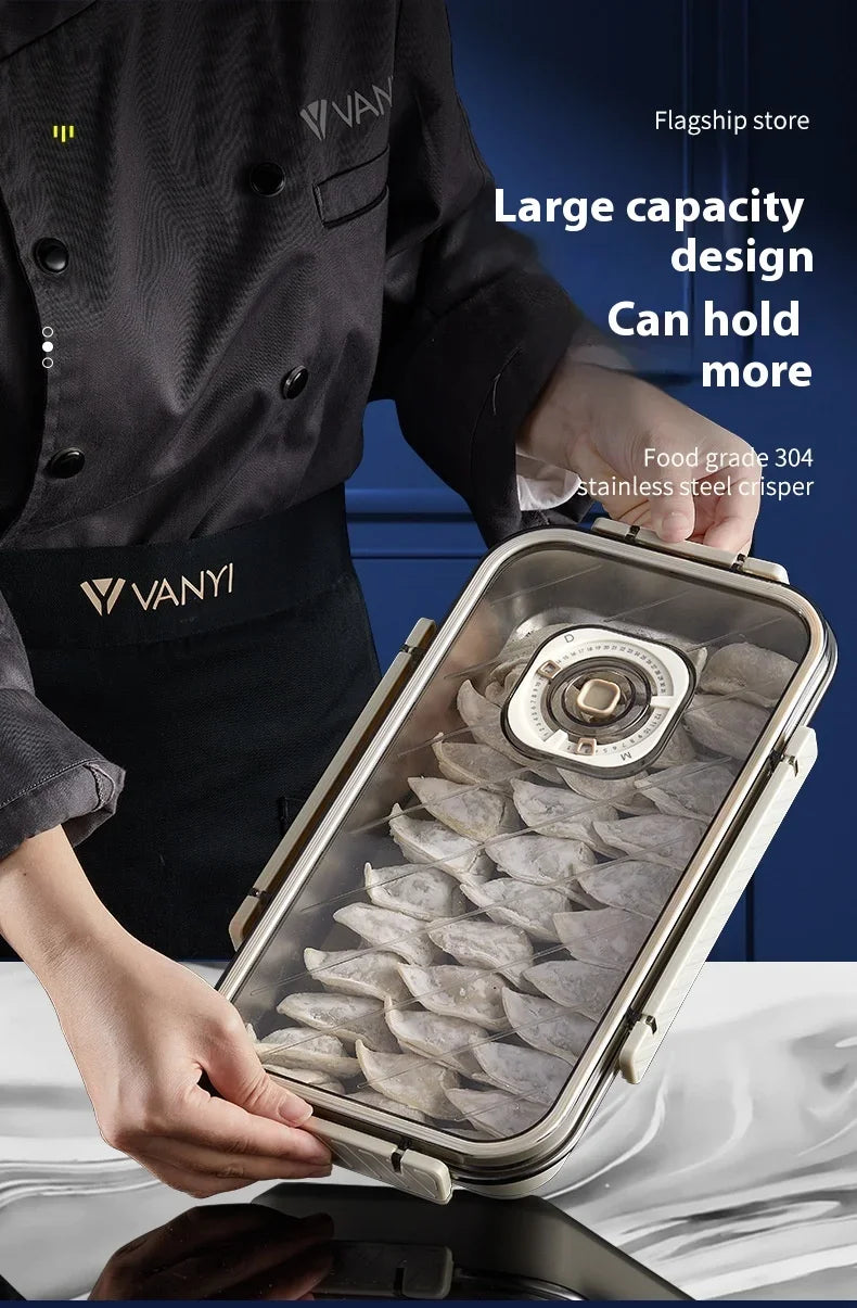 Stainless Steel Airtight Containers w/ Date Indicator & Leakproof Lid - BPA-Free Microwave/Freezer Safe - Home/Kitchen Lunch Box