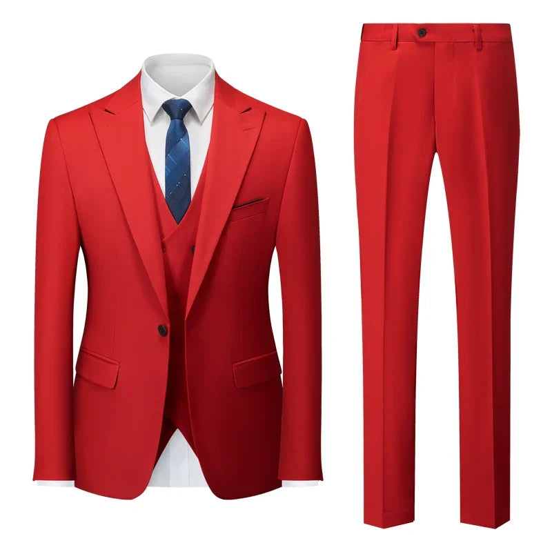 Men's Italian Business Gentleman Slim Suit, Groom Wedding Blazers, Italian Costume - Sizes M to 5XL