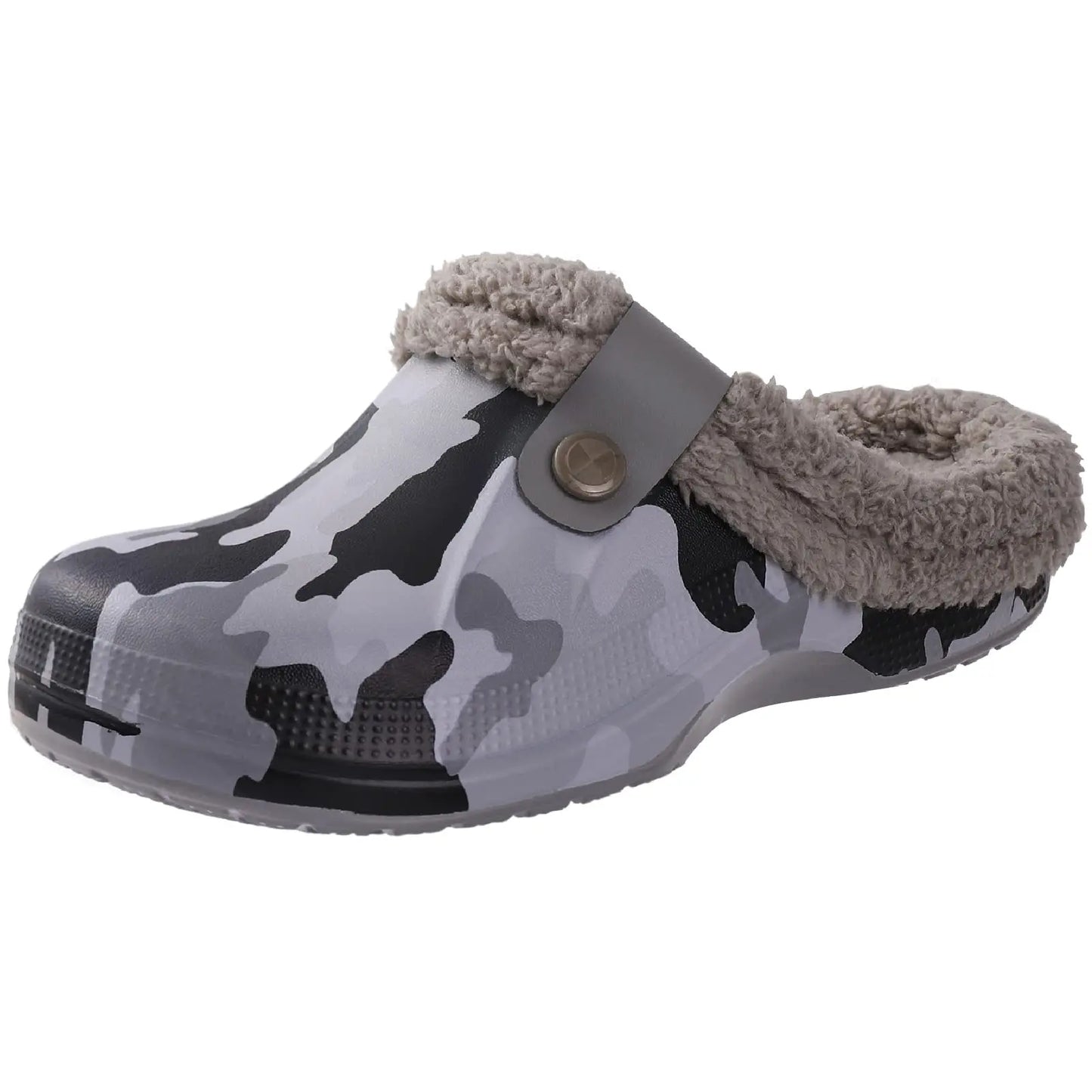 Unisex Plush Garden Winter Slippers Fur Clogs Slippers Non-Slips Cosy Fuzzy Home Slides With Soft Furry Waterproof For Men & Women
