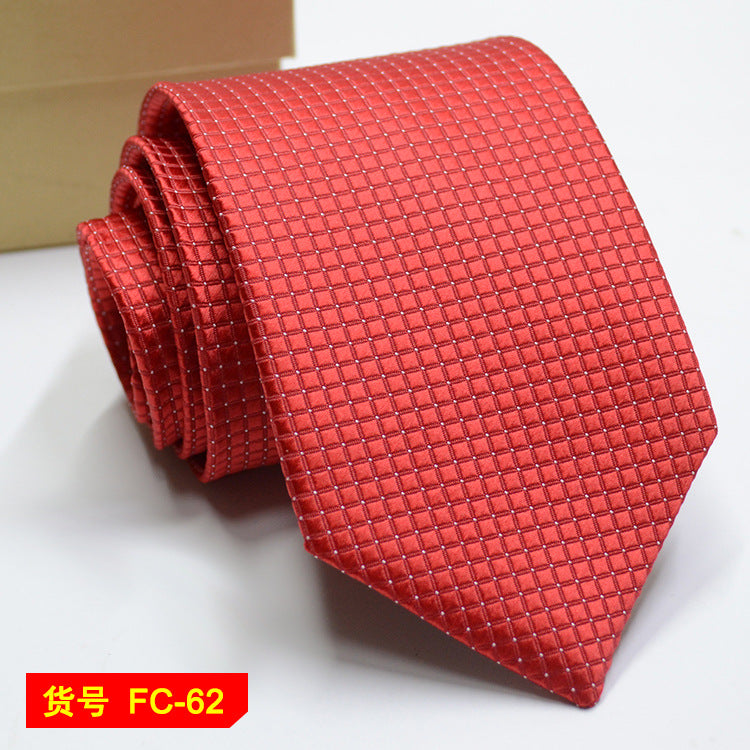 Men's Solid Color Stripe Floral Jacquard Necktie 7-8cm Width Fashionable Daily Wear Cravat for Wedding Party Gift