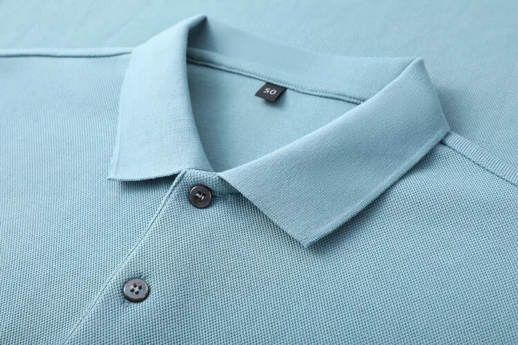 Men's 100% Cotton Polo Shirt, Four Seasons Universal Leisure Long Sleeve, Breathable Lapels T-shirt, Perfect and Durable for Golf Sports