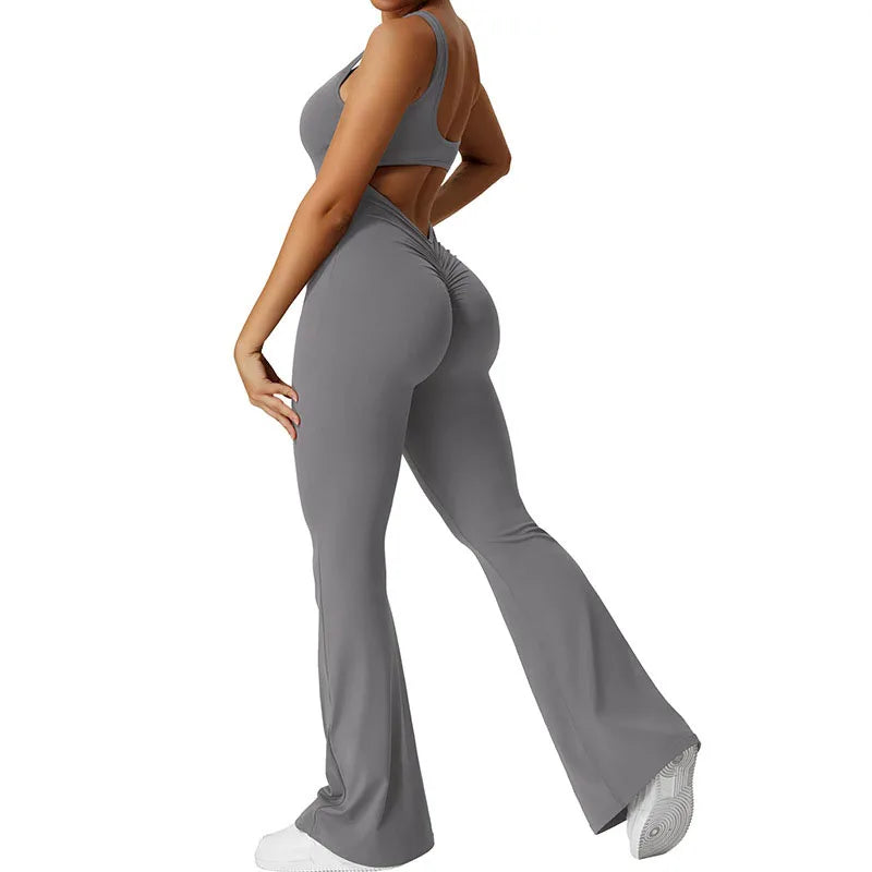 Sexy strakke jumpsuits voor dames, effen kleur, uitgehold, rugloos, mouwloos, yoga-rompertjes, vrouwelijke stretch, workout, liftende heupen, bodysuits