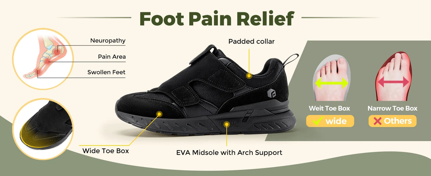 Women's Wide Foot Walking Shoes Sports Shoes Adjustable Easy to Put & Take Off for Wide Feet Lightweight sneakers