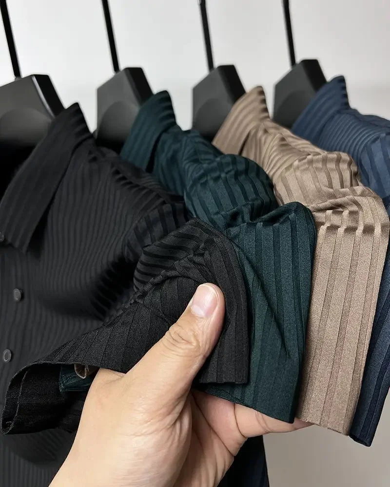 Men's Ice Silk Summer Polo Shirt, Lapel, Hollow, Short-Sleeved, Breathable, Business Fashion T-Shirt, Male Brand Clothing