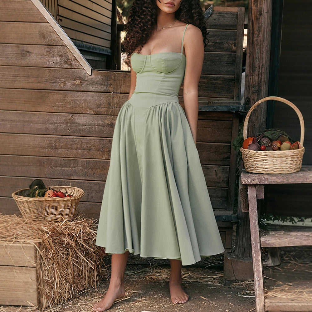 Women's Dresses Spring French Elegant Solid Colour Sleeveless Strapless MIDI Wrap Dating Dresses