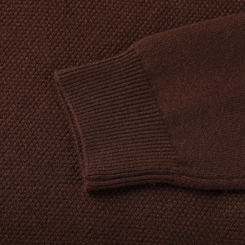 Men's Solid Colour Sweater, Stretchy and Warm For Autumn, Suitable For Business Casual and Male Daily Commute
