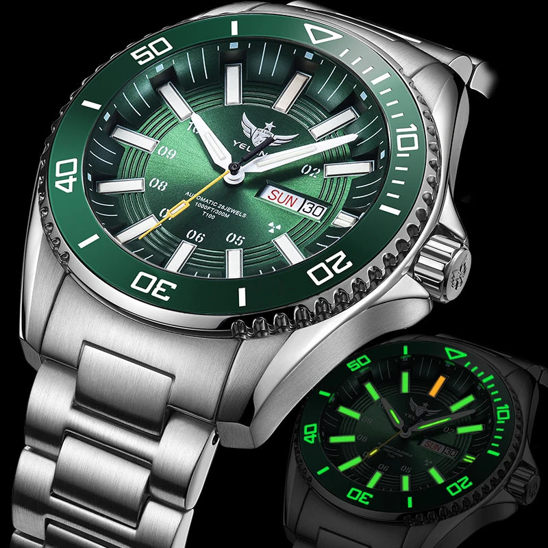 Yelang V1032 Automatic Movement Men Watch 300m 30Bar Waterproof Dive Watches for Man Luminous 44MM V1032
