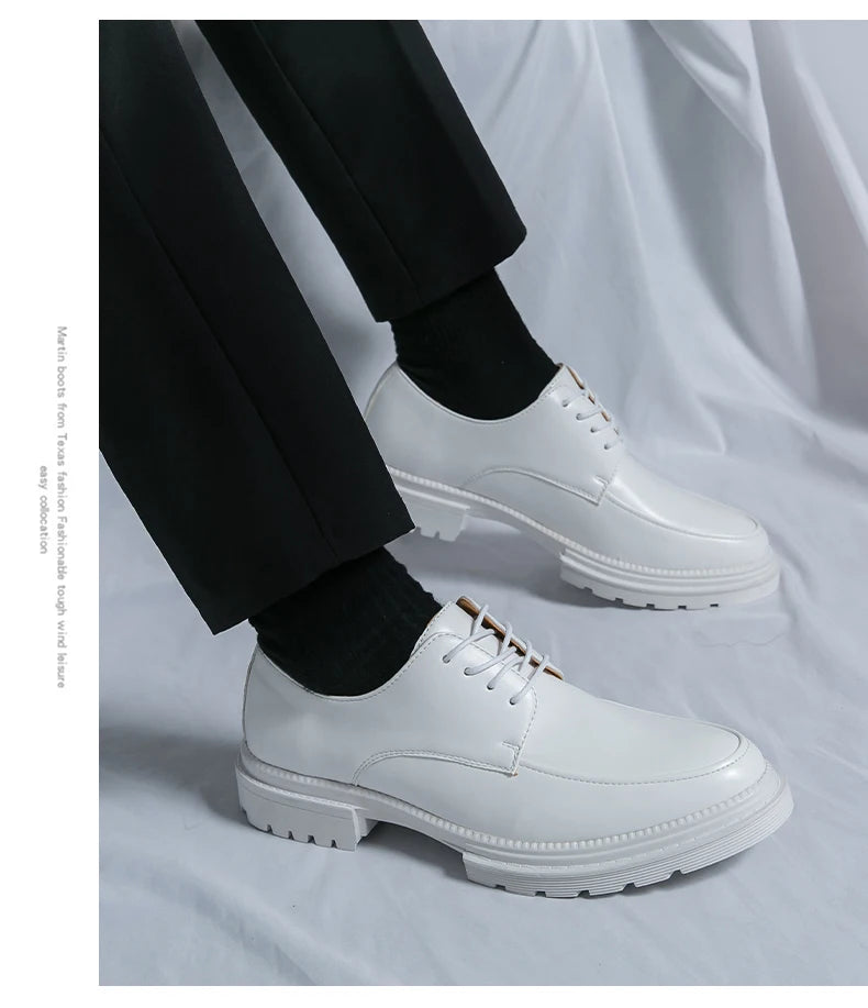Volledig witte zakelijke formele schoenen voor heren, lente/herfst, comfortabele wandelschoenen voor heren, autoschoenen