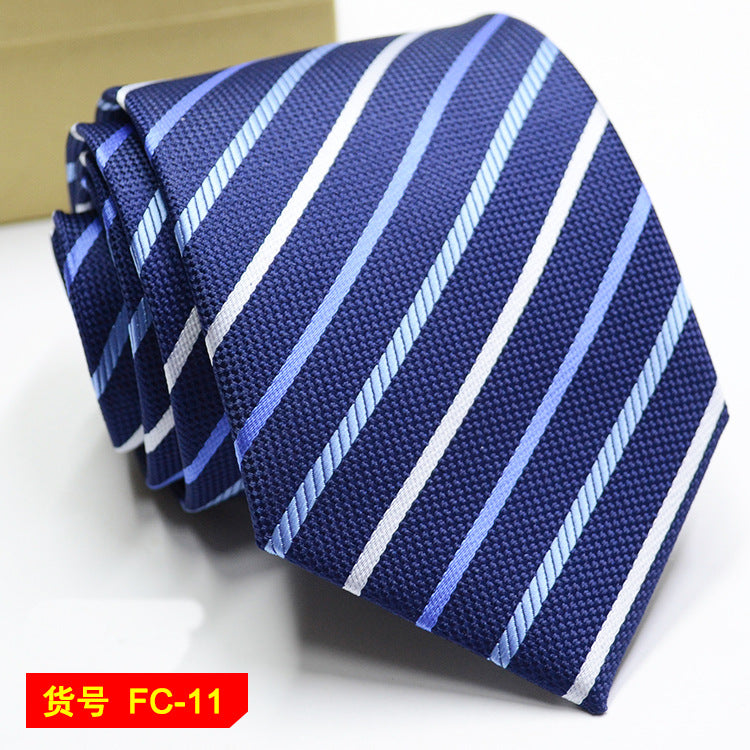 Men's Solid Color Stripe Floral Jacquard Necktie 7-8cm Width Fashionable Daily Wear Cravat for Wedding Party Gift