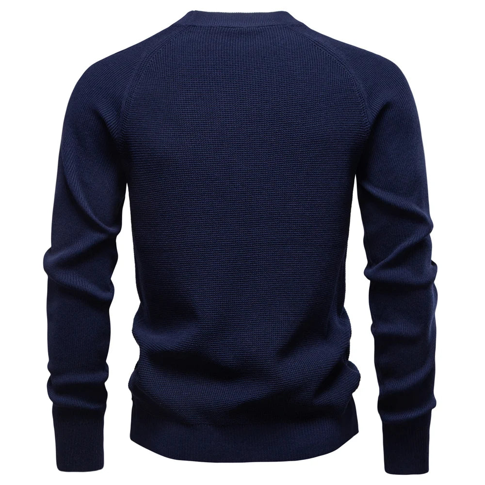 2025 Men's Henley Collar Polo Shirt Solid Colour Long Sleeve Premium Brand Design For Men