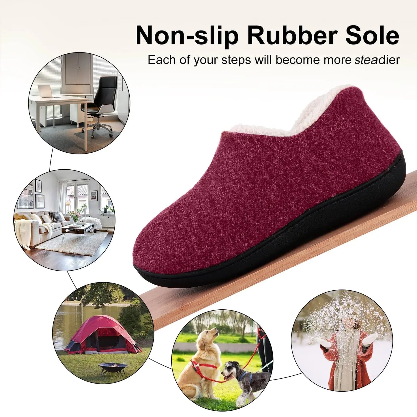 Women's Winter Warm Shoes Suitable For Indoor and Outdoor Use With Memory Foam and Comfort Soft Sole Plush Cotton Shoes