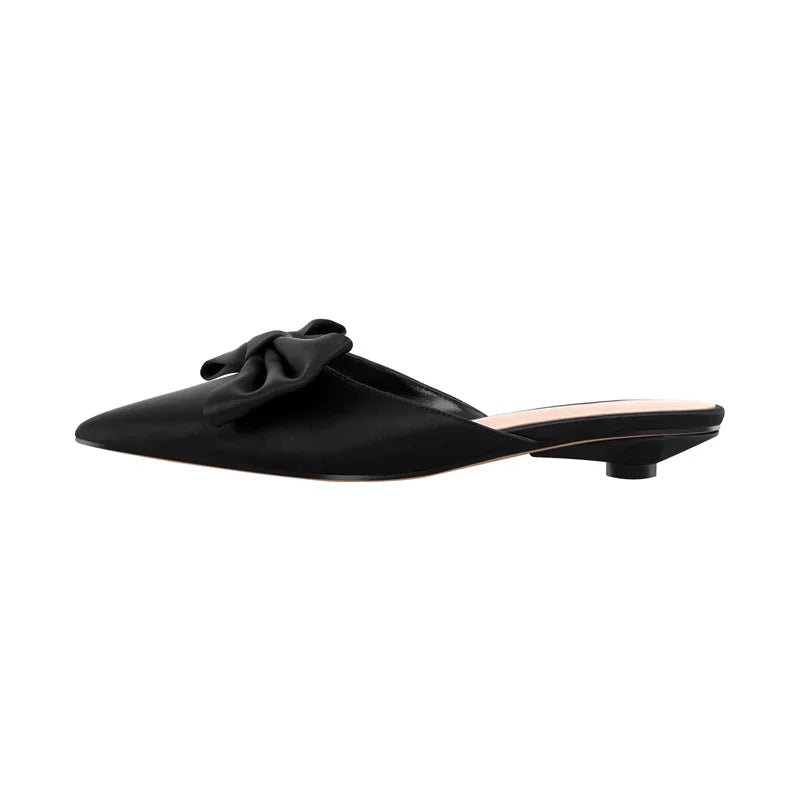 Women Mules Pointed Toe Butterfly-knot Plus Size Shoes